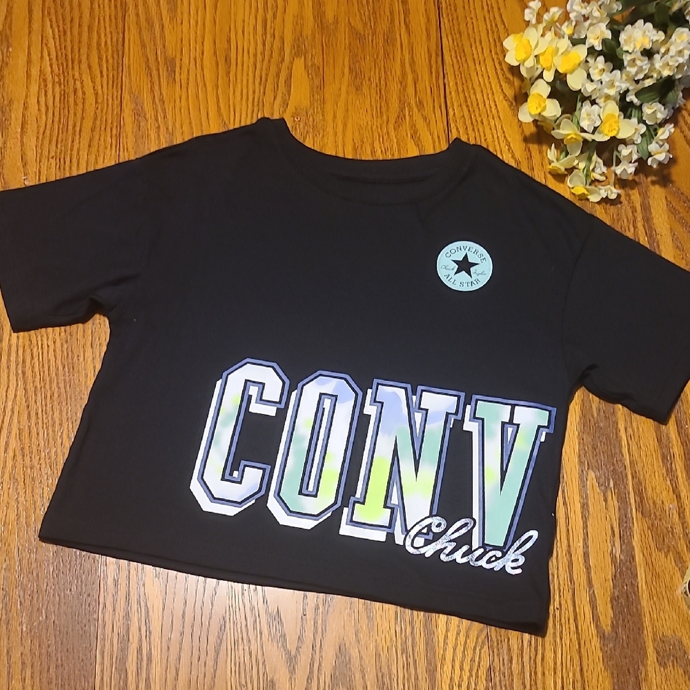 Converse Chuck Taylor Black Short Sleeve Tee - Juniors Small